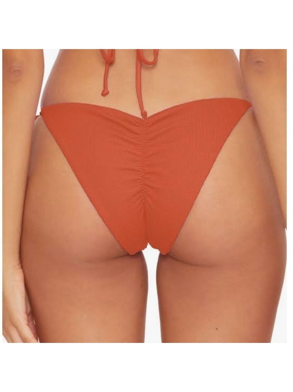 WOMEN’S BECCA Beccaswim Pucker Up Tie Side Swim Bottom Swimwear L Ginger - Picture 4 of 16